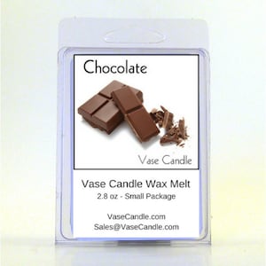 Chocolate Vase Candle 2.8 oz Wax Melts - Highly Scented, Hand Poured Fresh, Premium Paraffin Soy Blend Wax Tarts, 25 Hour, Color Free