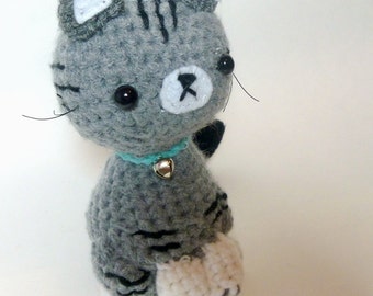 Crochet Cat Plush Tabby Cat | Stuffed Animal Cat | Crochet Animal | Tabby Cat Crochet | Stuffed Animals | Crochet Cat Stuffed Animal Cat