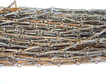 Vintage Rusty Square Link Industrial Steel Chain