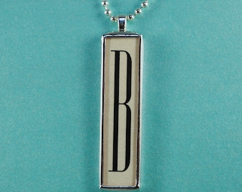 French Necklace Personalized Initial Necklace Soldered Letter Pendant