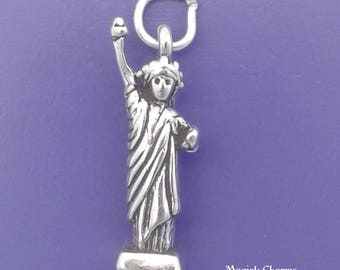 STATUE Of LIBERTY Charm, New York .925 Sterling Silver Pendant - lp1263