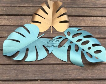 Monstera LEAF template for paper flowers and video tutorial/ pdf SVG cricut silhouette cameo paper flower pattern/Paper leaf template