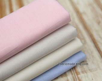 Off White Pink Blue Cotton Fabric, Oxford Cotton Fabric For Summer Clothing - 1/2 yard