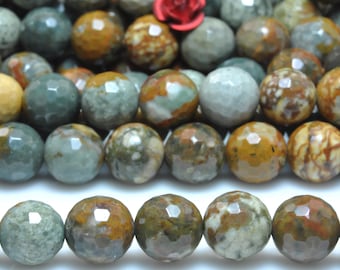 47 pcs of Natural USA Rocky Butte Jasper faceted round beads in 8mm (07368#)