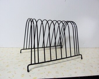 Vintage Black Record Holder Record Vinyl Rack Record Holder Record Storage