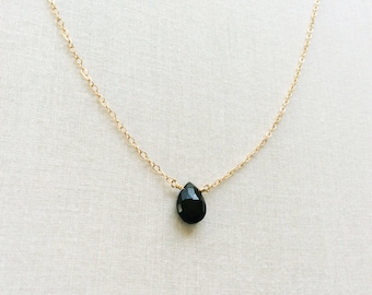 Black Onyx Necklace,Onyx Necklace, Onyx Jewelry, Black Stone Necklace, Simple Black Necklace, Black Gemstone Necklace, Black Necklace GN22