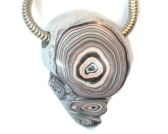 DVH Genuine Fordite Freeform Focal Bead 31x23x13 (9408)