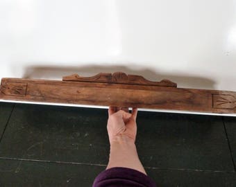Vintage Carved Wood Pediment Furniture Architectural Salvage Scrolled Trim