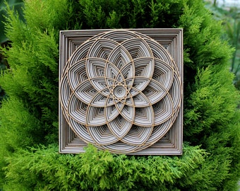 Spherical Mandala | Designer Wall Art | Unique Wooden Mandala | Personalized Mandala | Sacred Geometry | Lasercut Multilayer Wooden Mandala