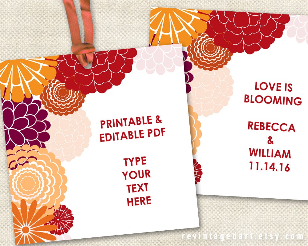 printable floral gift tags autumn tags fall tags printable gift tags templates