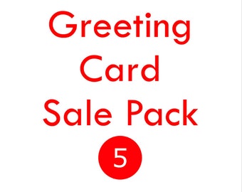 Pick Any 5 Cards - Greeting Card Sale - Greeting Cards Set - Holiday Cards Sale - Thank You Card Sale Set Christmas Cards Sale Birthday Sale