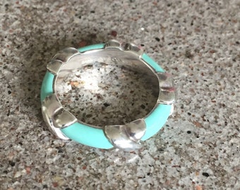 LIKE NEW!! Stunning Tiffany & Co. Italy Sterling Silver and Enamel X Ring - Size 5