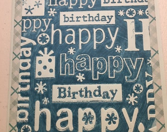Happy Birthday Embossed Birthday Card