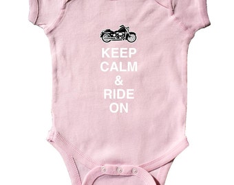Keep Calm & Ride On Infant Creeper by Inktastic