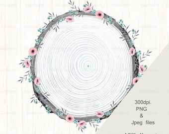 Wedding clipart, wood Wreaths, wedding flowers, Floral Wreaths, boho Wreaths, digital and Watercolor, instant download.