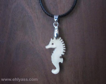 Seahorse handmade ox bone pendant
