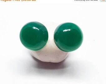 25% OFF Green Onyx Gemstone, 8mm Round Earrings, Sterling Silver Posts Studs Earrings Emerald Green Posts, Free Shipping, Minimalist Posts,