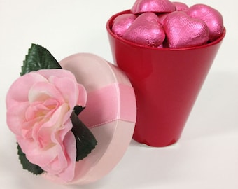 Rose Cup with Foil Wrapped Chocolates, Mother's Day, Sweetest Day, Valentine's Day