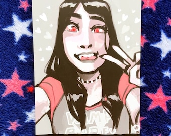A6 Vampire girl print (2 versions)