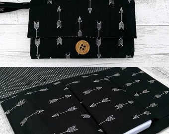 Nappy Wallet / Diaper Clutch with built-in waterproof Change Mat