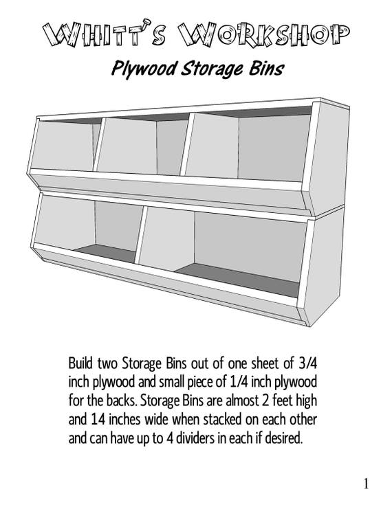 Plywood Storage Bins Wood Plans PDF File Blueprint