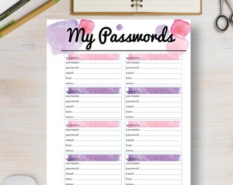 password template sheet