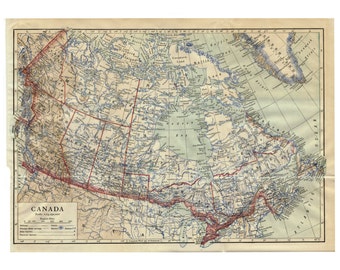 canada authentic antique map pre world war i 1910 full color