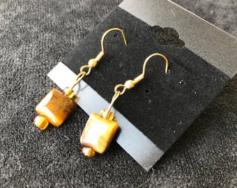 Brown Square Earrings
