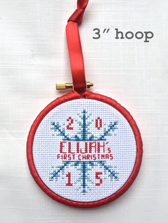 Download First Christmas Ornament Cross Stitch Pattern // Snowflake