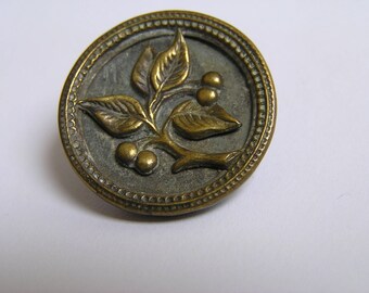 Antique picture button Cherry's
