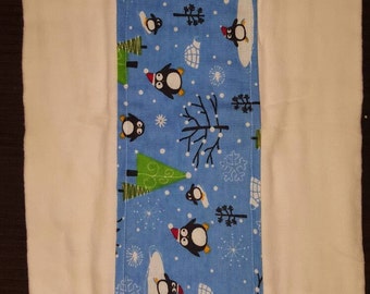 Cute penguins burp cloth