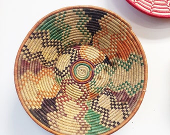 Large Wall Basket / African Wall Basket / Orange Wall Basket / Purple Wall Basket