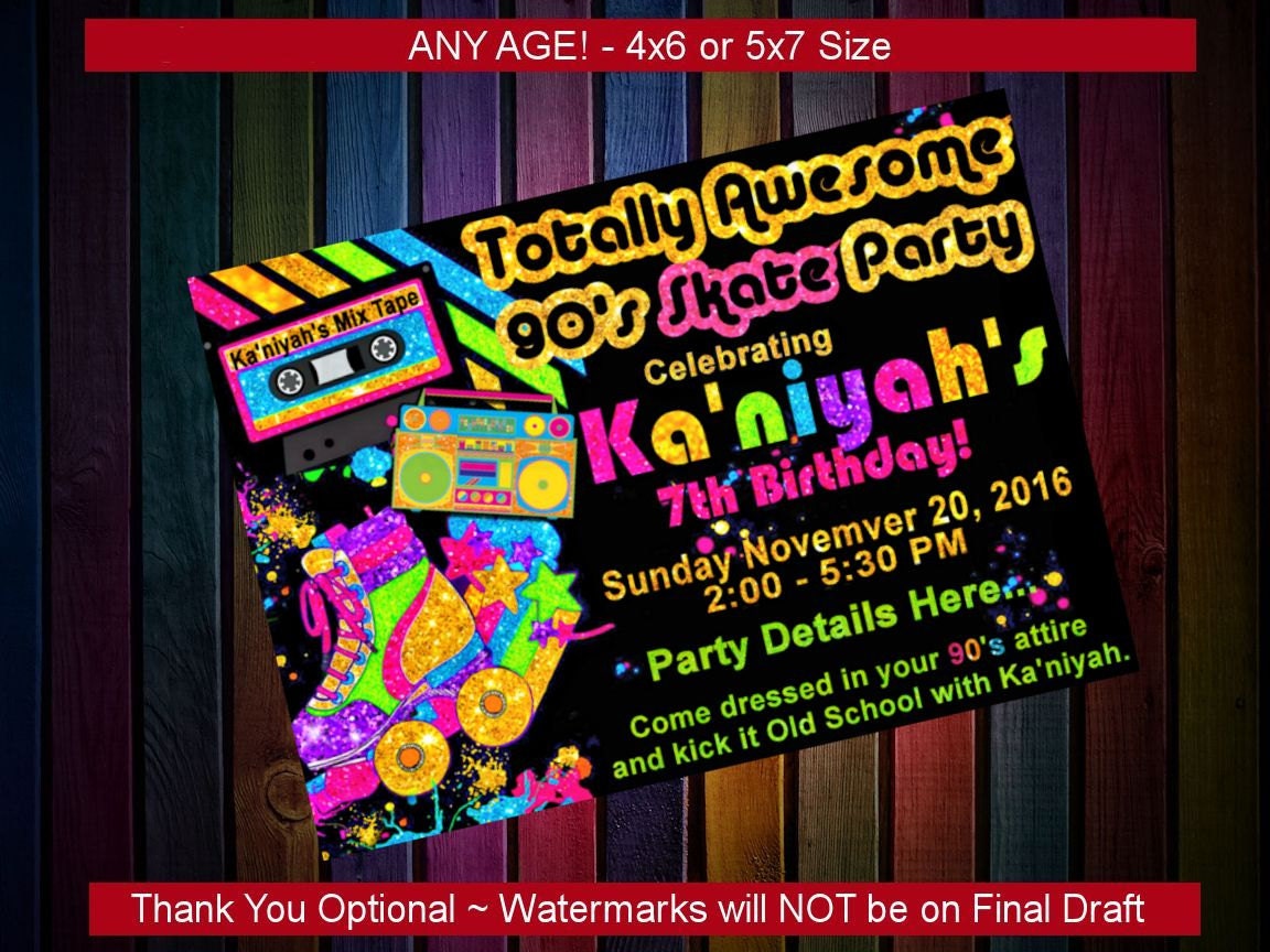 90S Themed Birthday Party Invitations 10