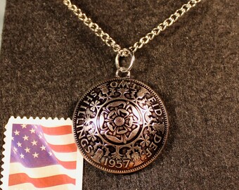 Two Shilling Pendant | Shilling Necklace | Florin Coin Pendant