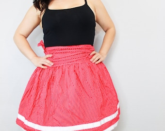 SALE Vintage 50s Red Polka Dot Skirt