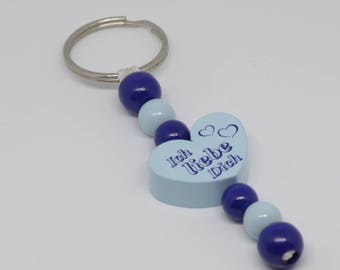 Key Ring "I love You" blue