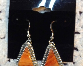 Orange Spiny Oyster Shell Earrings