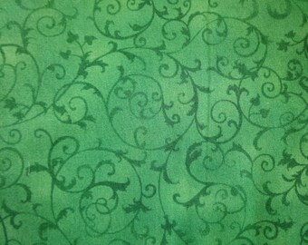 Green Scroll Fabric Pattern Fabric 391