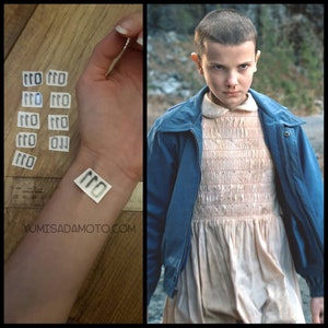 Stranger thing eleven Temporary Tattoo party pack 10x netflix tv show costume cosplay kids party themed