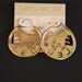 Vintage New Gold Tone Horoscope Leo Pierced Earrings