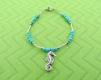 stainless steel seahorse bracelet