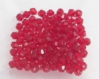 4mm Medium Siam Chinese Crystal Bicone Beads #CB4MS - 50 or 100 piecs