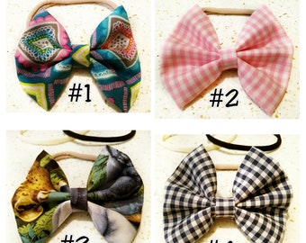 Prism #1, pink gingham #2, Safari #3, black gingham #4