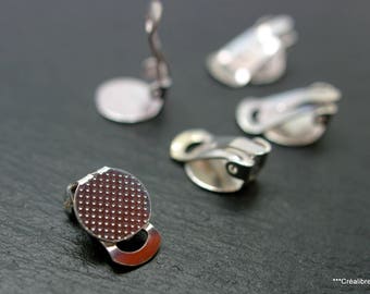 Set of 2 pairs 12 mm silver tone clips