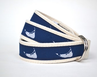 Nantucket Belt - Mens Canvas Belt - Nautical Belt - Nautical Gift - Preppy Belt - Adult Canvas Belt