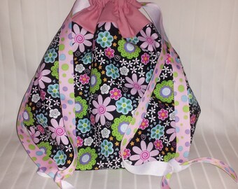 READY TO SHIP Drawstring Little Girl Bag, Child Bag, Toy Bag, Little Girl Purse, Child Purse
