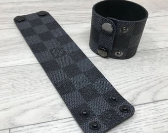 Louis Vuitton (reworked) Handmade Bracelet | Cuff Bracelet | Wrist Cuff Band | Jewellery | Upcycle Jewelry | Fashion Cuff