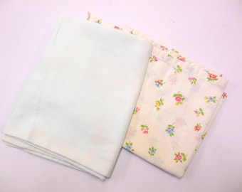 Vintage Pillowcases Flowered Light Blue Linens Bedding