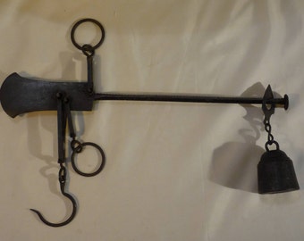 Antique Wrought Iron Balance Scales by Ratinaud France 18 kg Hand Forged Iron Victorian Hand Scales Farmers Kitchenalia Home Decor