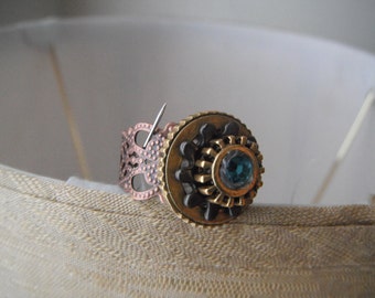 Steampunk Geared up Adjustable ring (1) R5